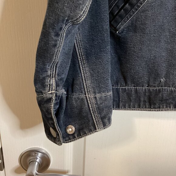 Bossini Jeans Men's Denim Jacket Corduroy Collar Lined Size S - Picture 3 of 13